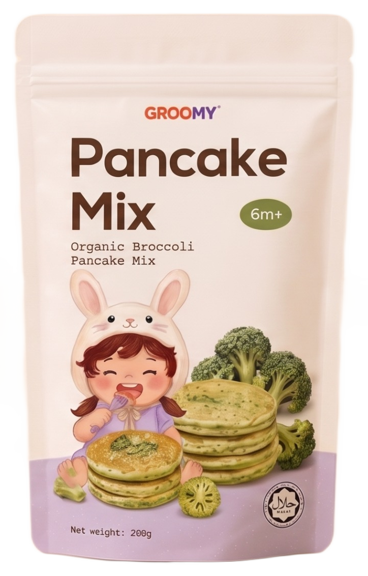 Groomy Pancake Mix, Broccoli flavour, 200g pouch