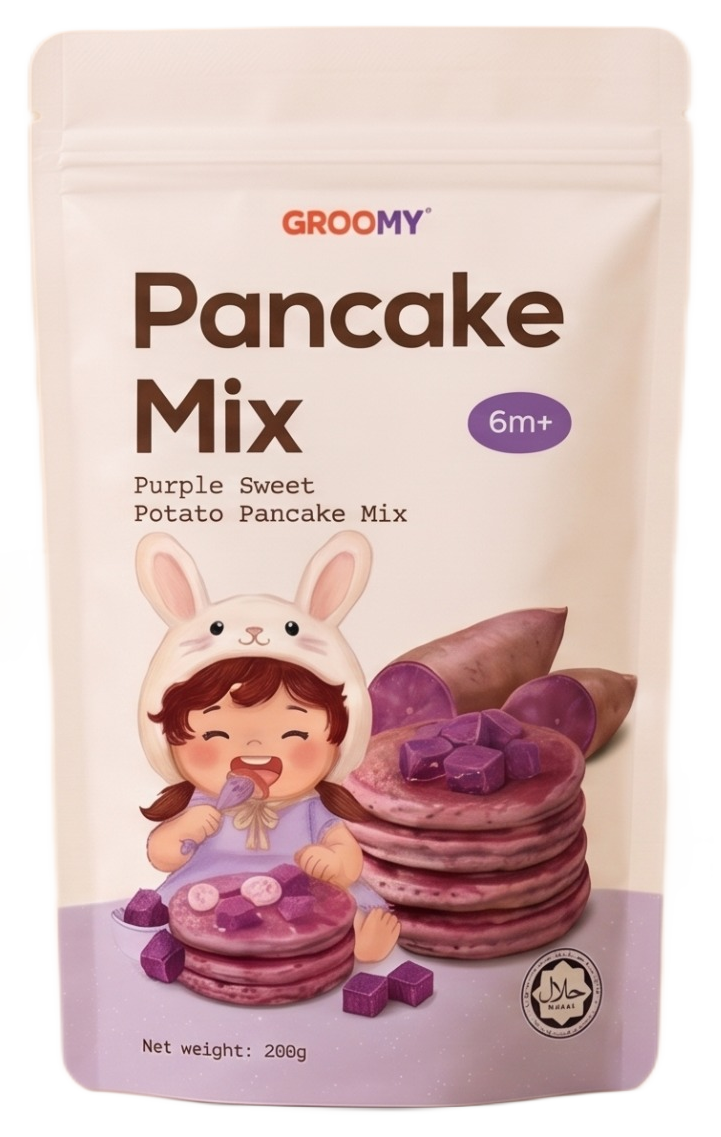 Groomy Pancake Mix, Purple Sweet Potato flavour, 200g pouch