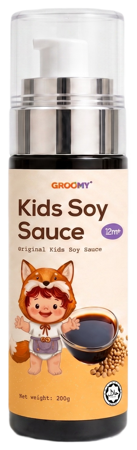 Groomy Kids Soy Sauce, Original, 200g bottle